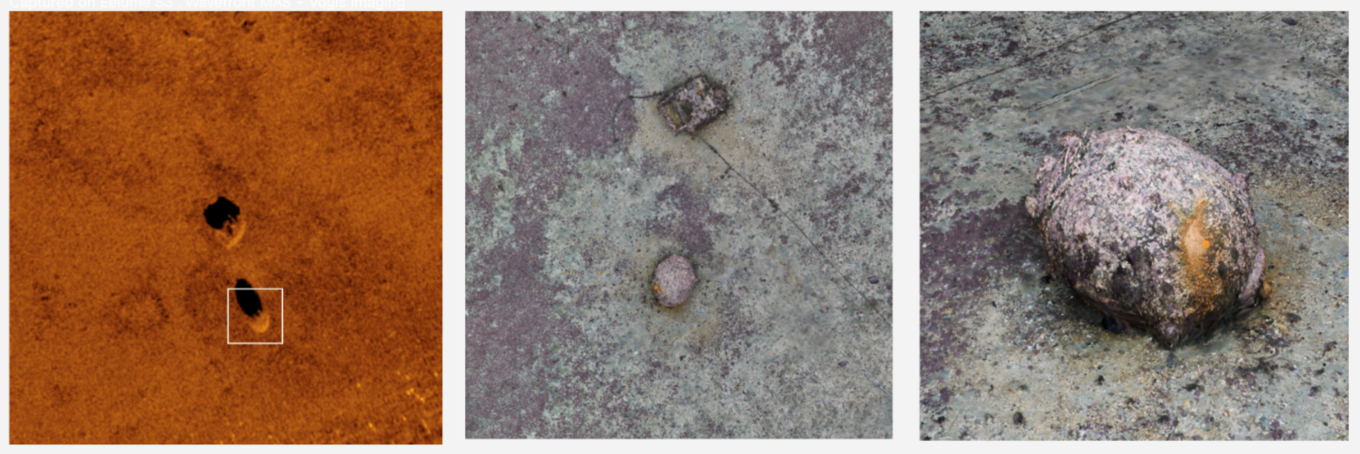 Mines captured on Eelume S3 , with Forcys Solstice MAS and Voyis Observer Survey Series Camera
